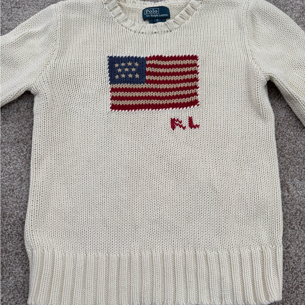 Polo Ralph Lauren flag sweater size 6 boy